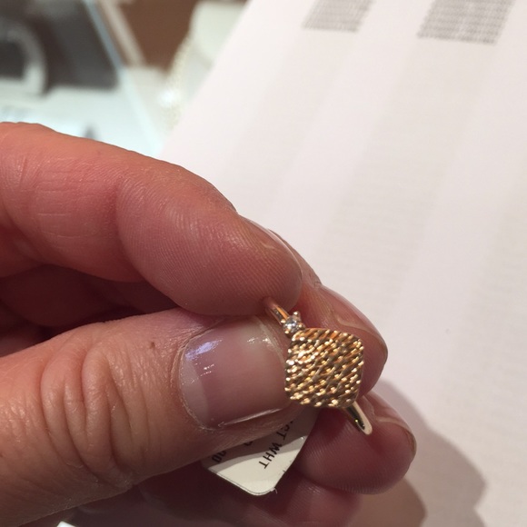 Suzanne Kalan 14k rose hammered diamond ring - Picture 2 of 6